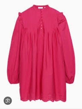 NWT Aritzia Little Moon Pink Helena Poplin Dress Size Medium
